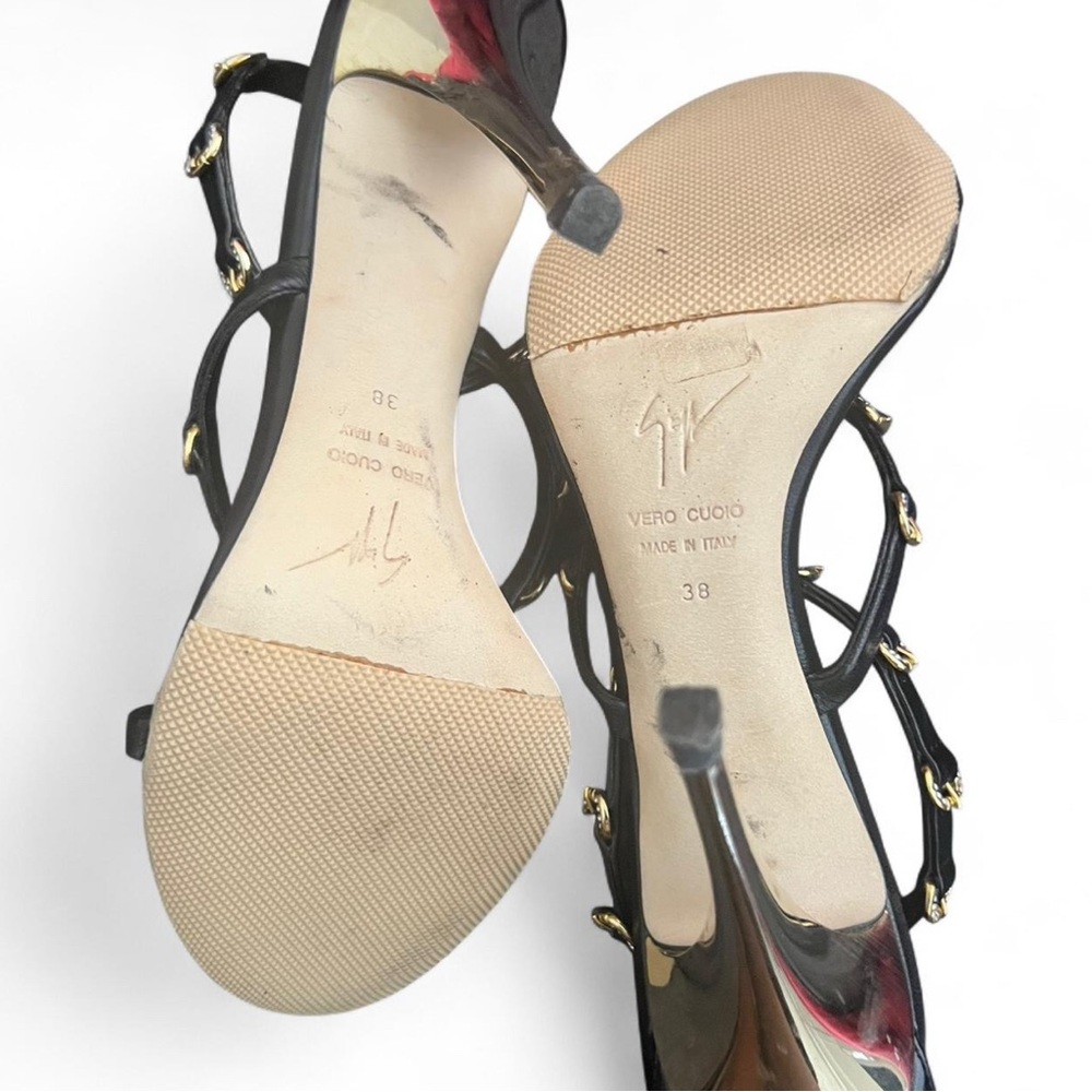 Giuseppe Zanotti gold buckle detail heels - Picture 6 of 7